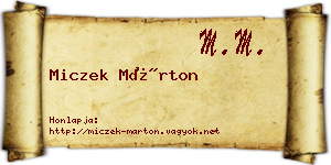 Miczek Márton névjegykártya